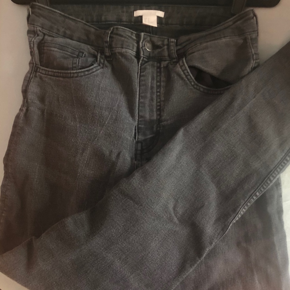 H&M high waist faded black stretchy jeans